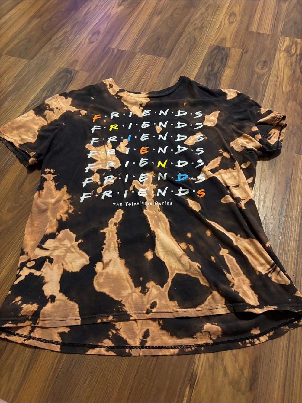 FRIENDS Black and Rust Bleached Logo Tee